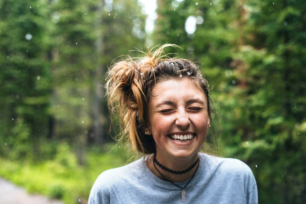happy woman nature